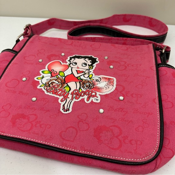 Pink Betty Boop Rhinestone Messenger Bag - Picture 2 of 16